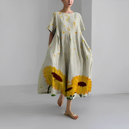 Isadora | Boho-Kleid Leichtes Blumenmuster, Fließendes Design