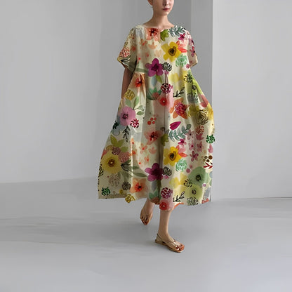 Isadora | Boho-Kleid Leichtes Blumenmuster, Fließendes Design