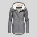 Alienor | Wasserdichte Lange Jacke mit Kapuze und Futter