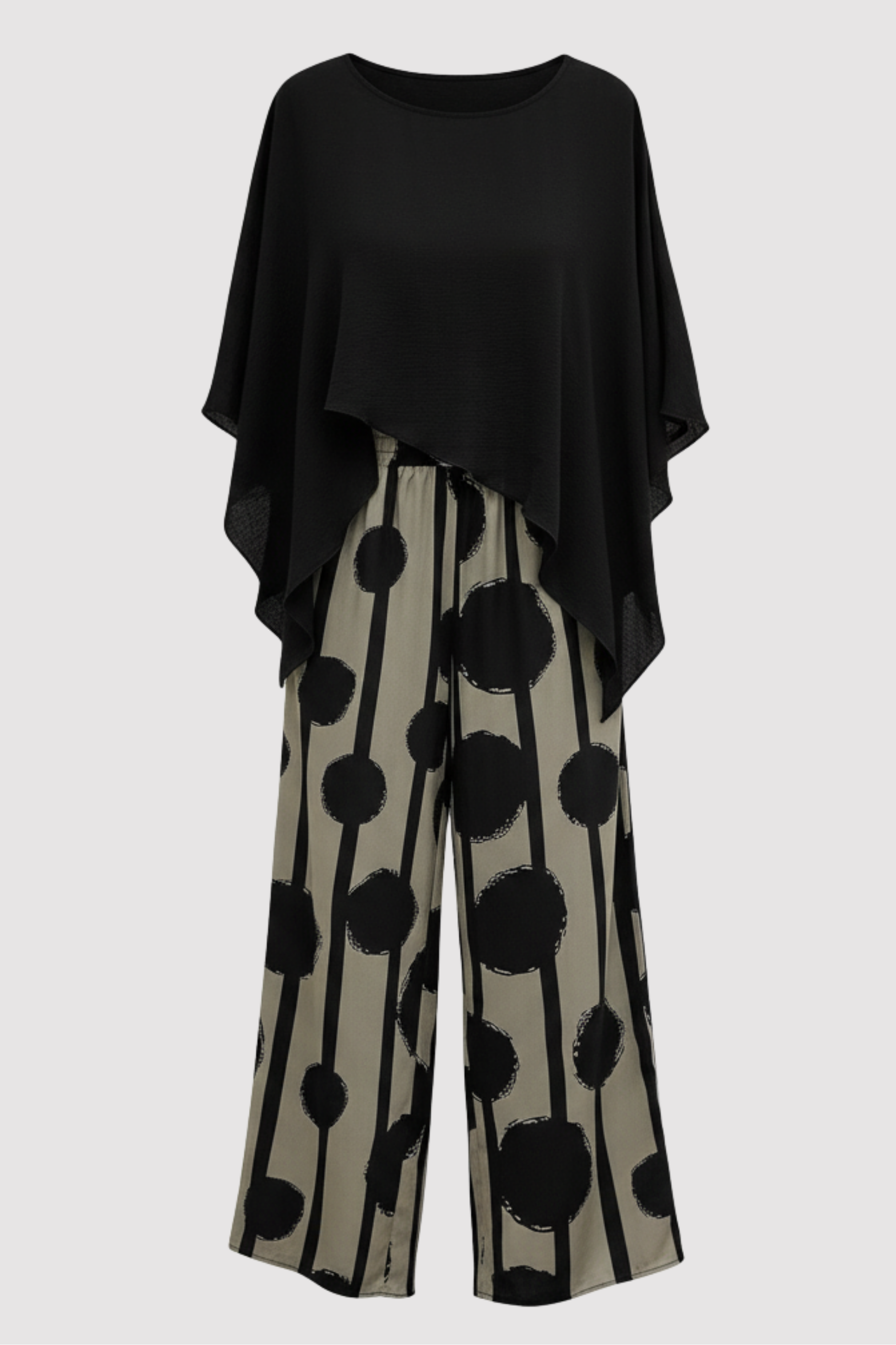 Damen Outfit – Asymmetrisches Print-Set, Modern & Stylisch