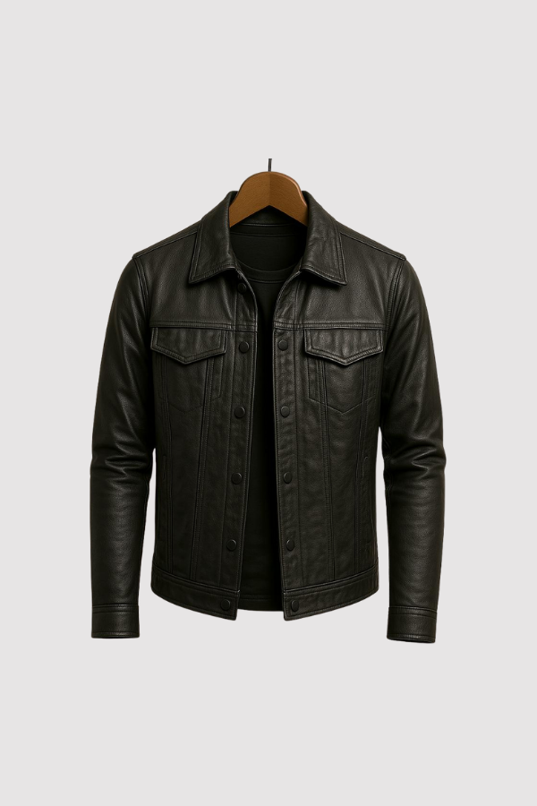 Lulzim | Lässige Schlanke Passform Leder Jacke