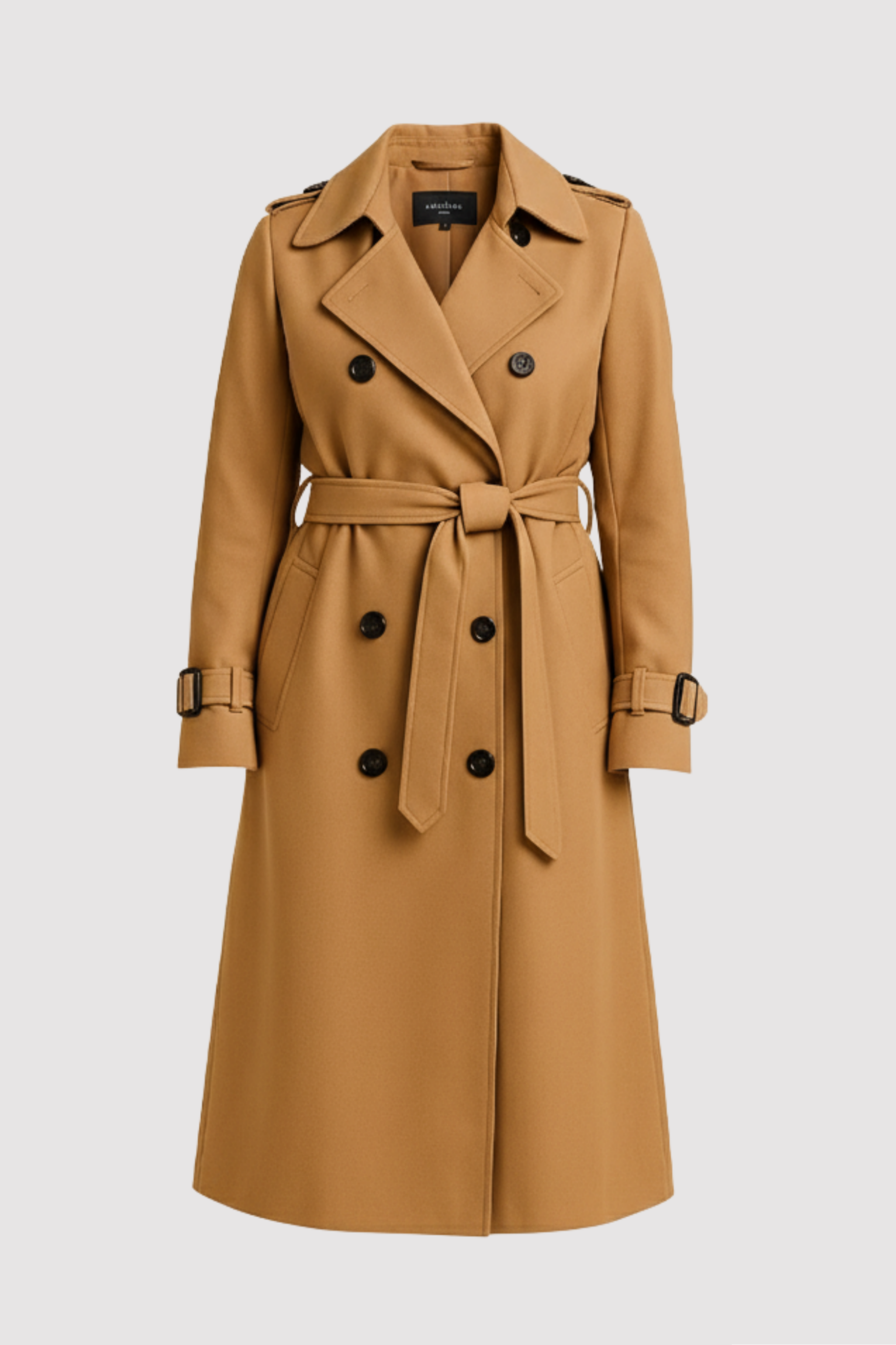 HERBERGER | Eleganter Damen Trenchcoat lang mit Bindegürtel und Knopfleiste