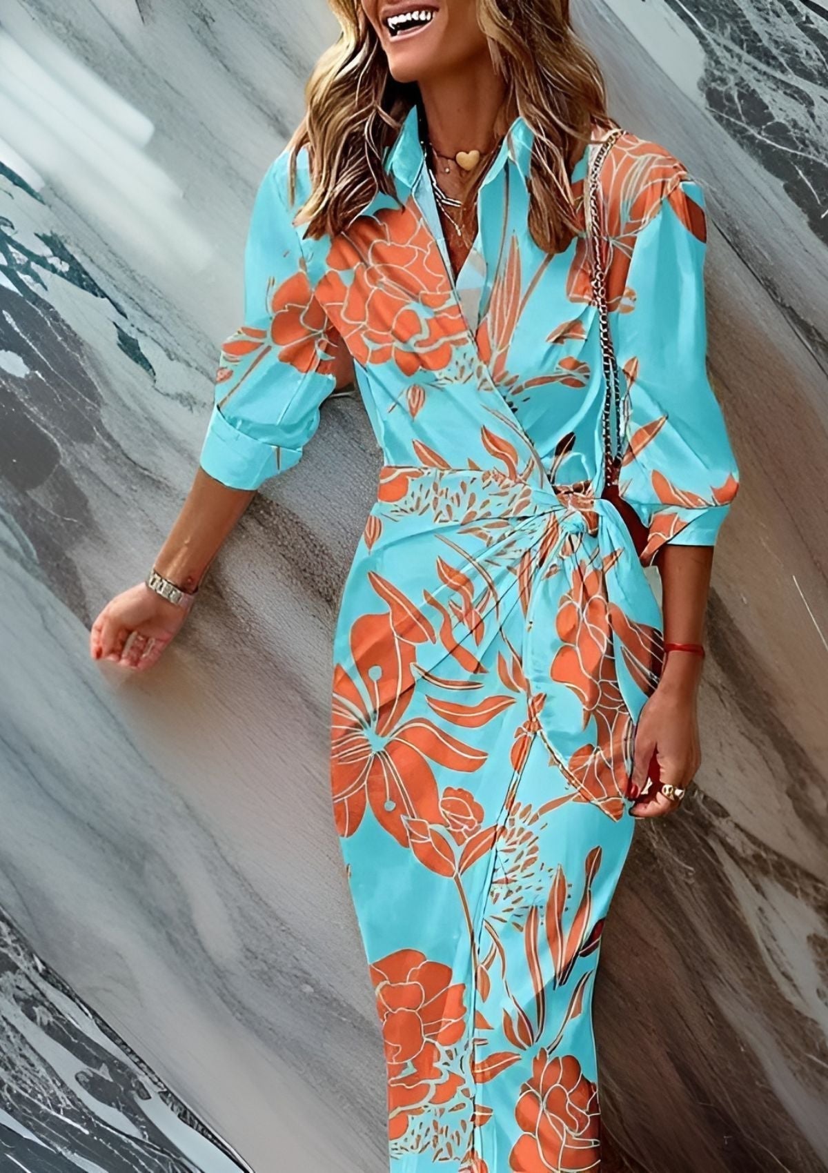 Amalia | Wickelkleid Verspielter Print, Elegante Passform für Sommer und Hochzeit