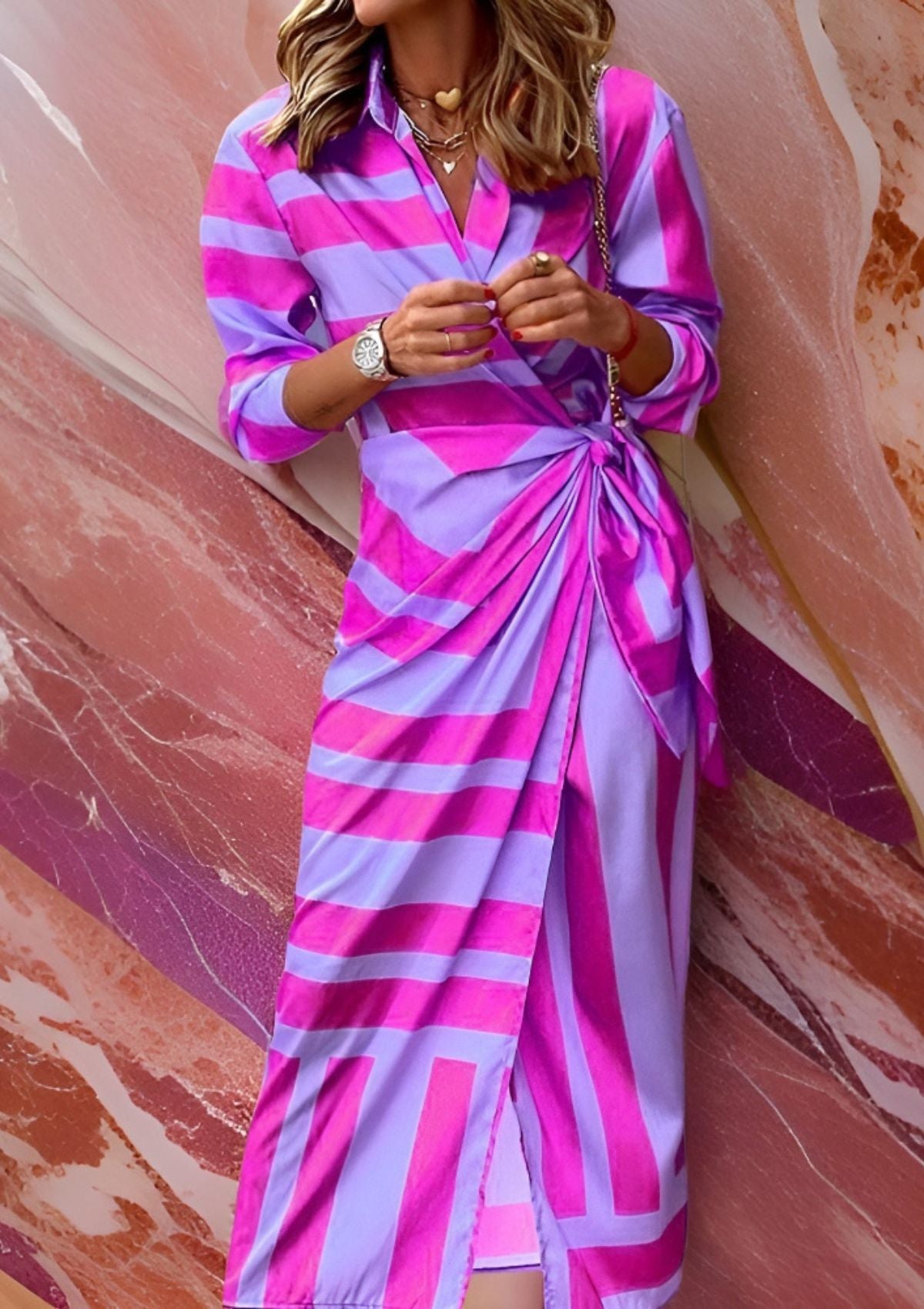 Amalia | Wickelkleid Verspielter Print, Elegante Passform für Sommer und Hochzeit