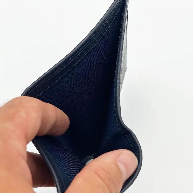 Kleine Vertikale Geldbörse Nappa Blau 8103