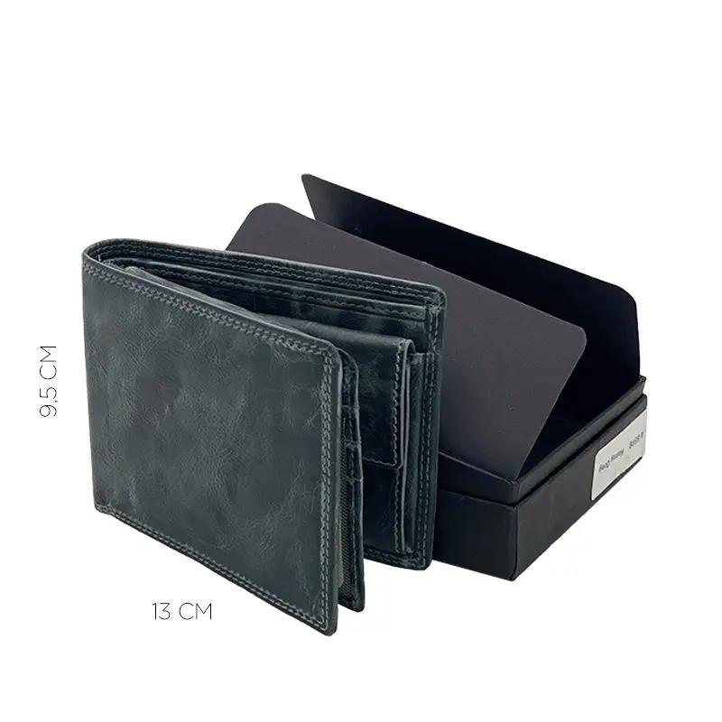 Hazz Graue Steinwachs Klassische Klappenbörse mit Münzfach