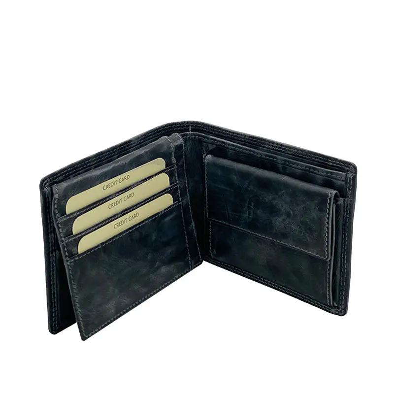 Hazz Graue Steinwachs Klassische Klappenbörse mit Münzfach