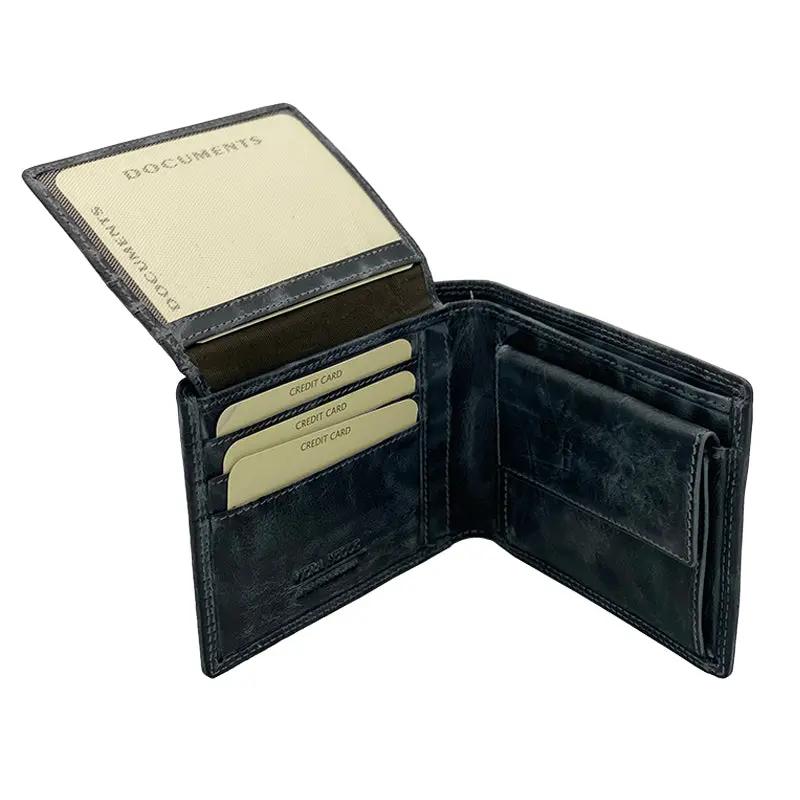 Hazz Graue Steinwachs Klassische Klappenbörse mit Münzfach