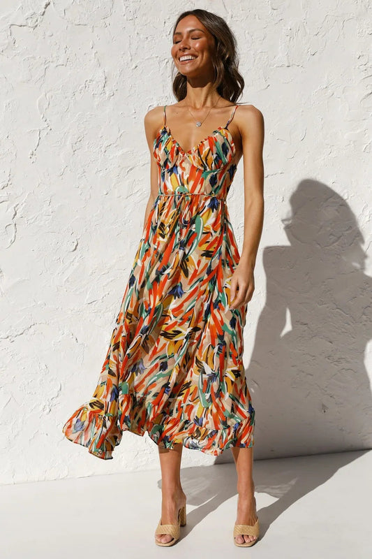 BIRKHILD I MEHRFARBIGES SOMMERKLEID