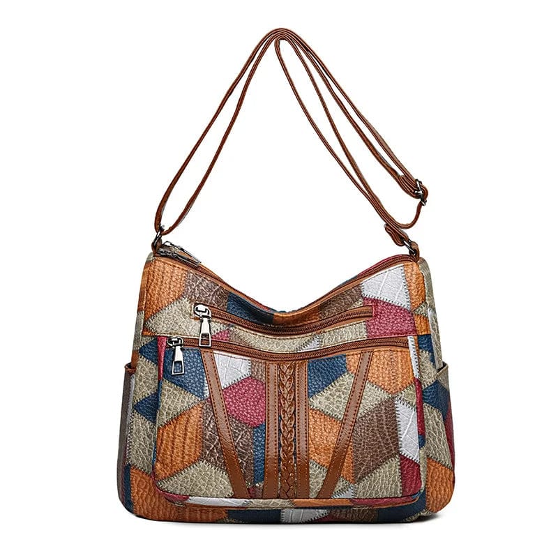 Solara – Elegante Lederhandtasche im Mosaikdesign
