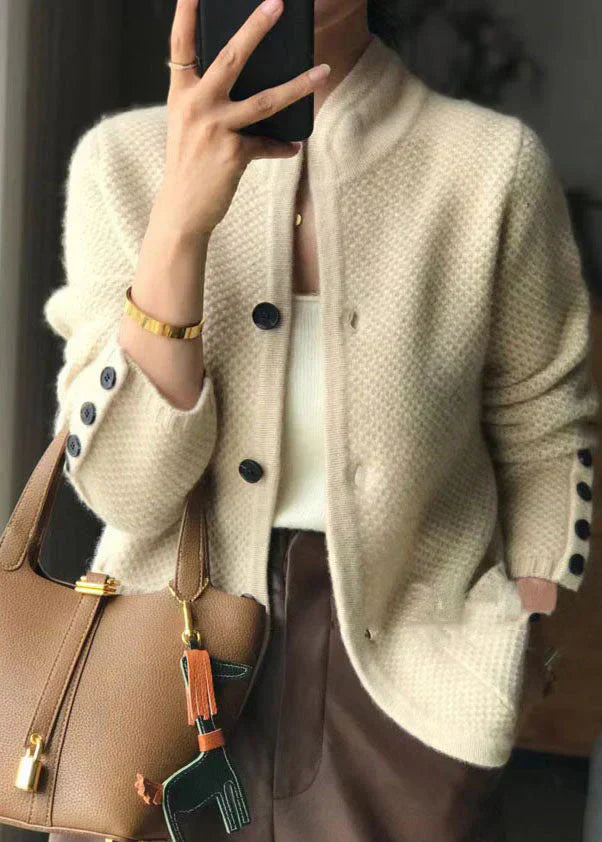 Damen Strickjacke – Wollmischung, Knopfdesign & Klassischer Komfort