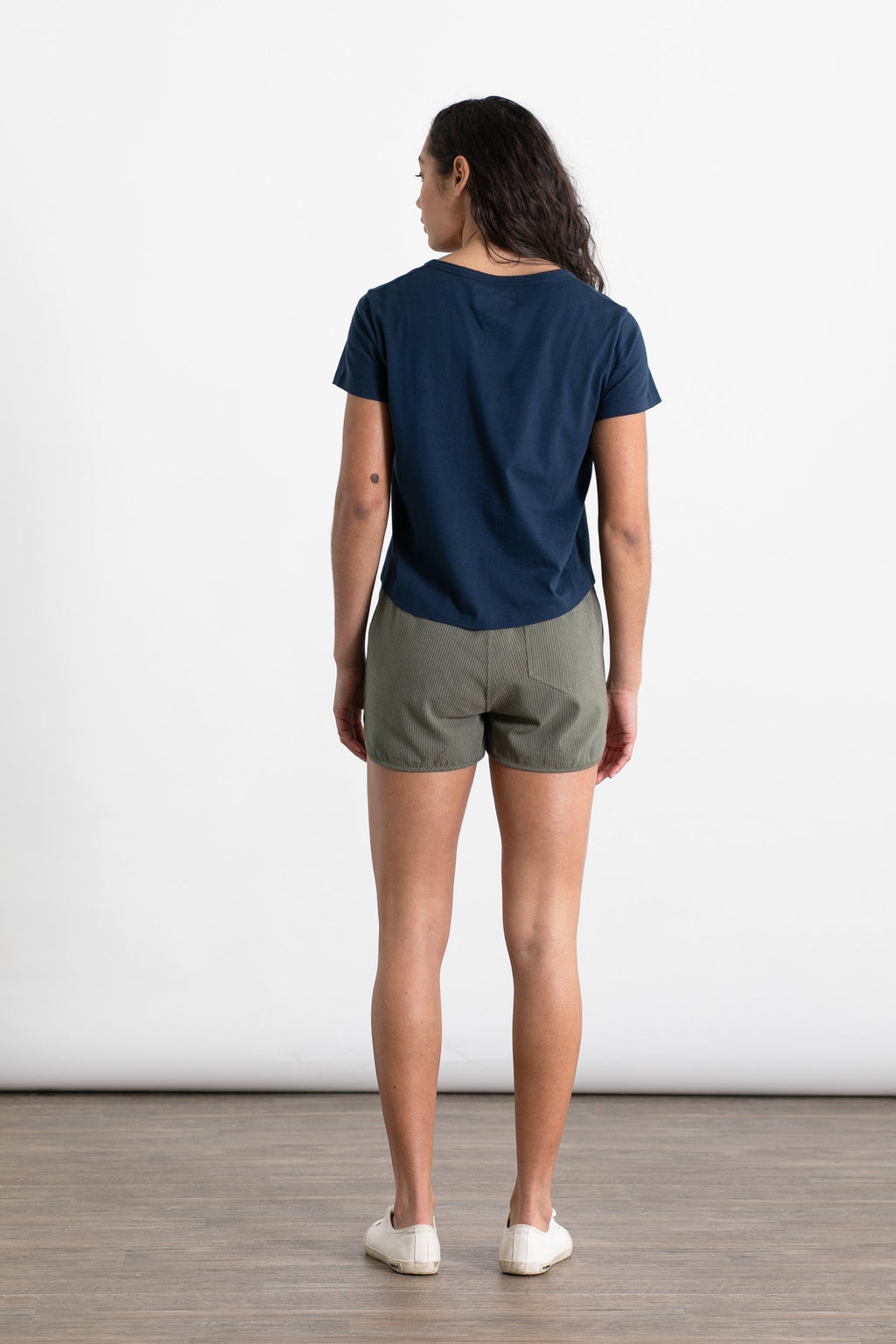 Luca Track Shorts / Olivgrün mit Streifen