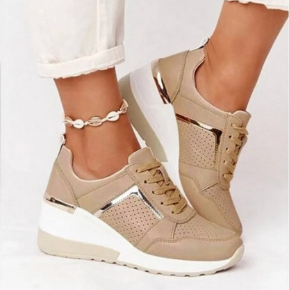 Leonie | Damen Wedge Sneakers – Bequeme Mesh-Sneaker mit Keilabsatz für den Alltag