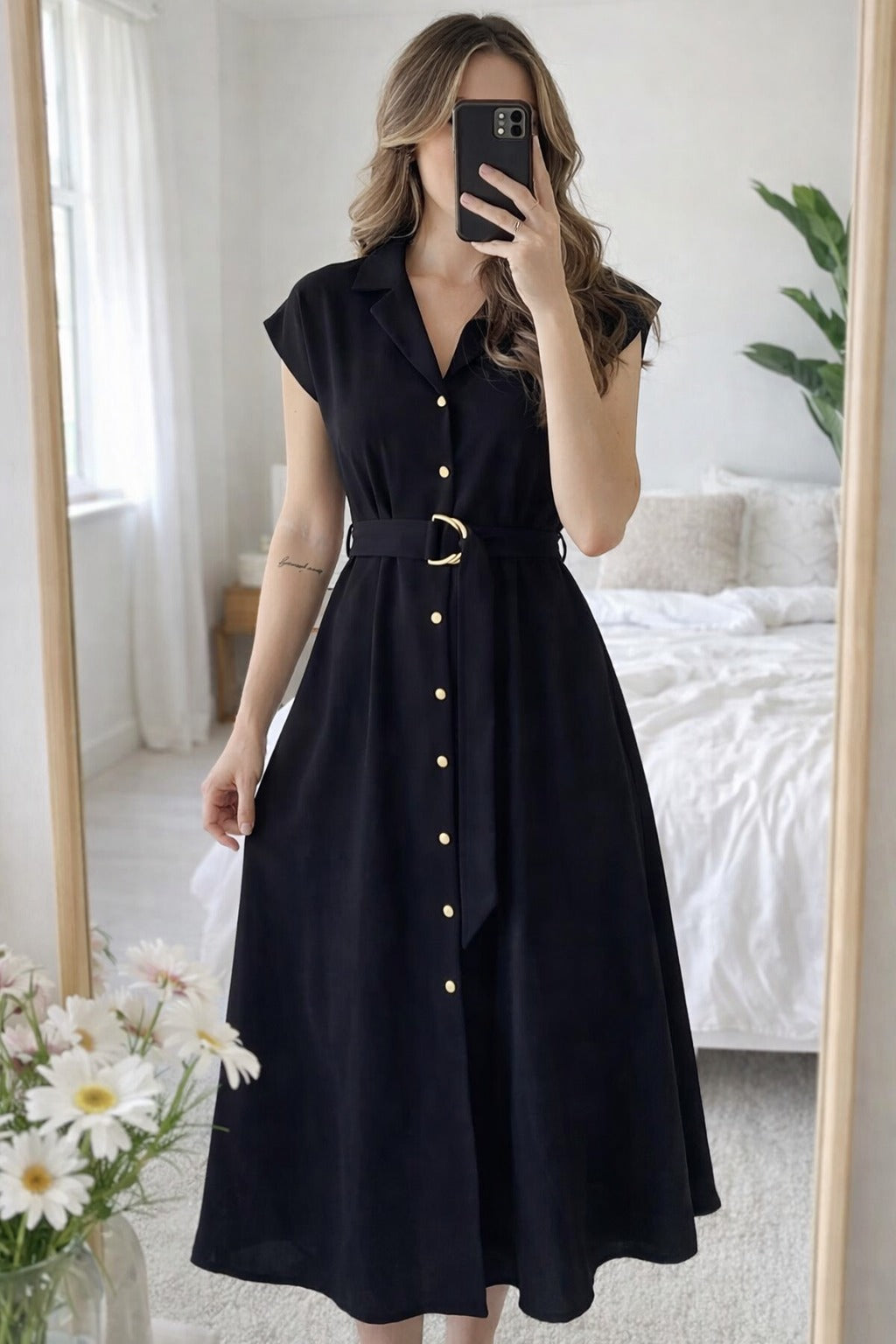 Valeria | Women's Metal Ring Belt Dress