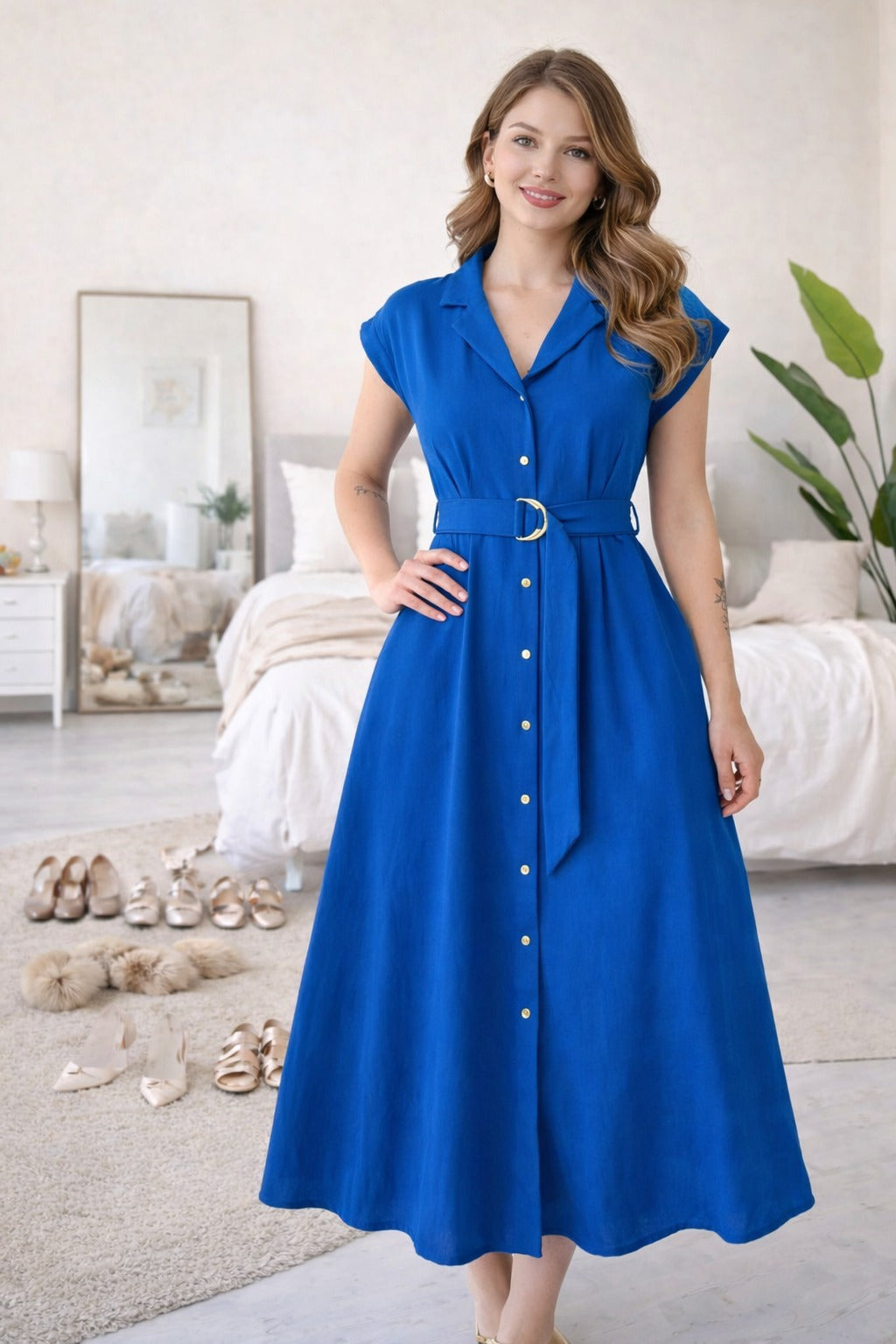 Valeria | Women's Metal Ring Belt Dress