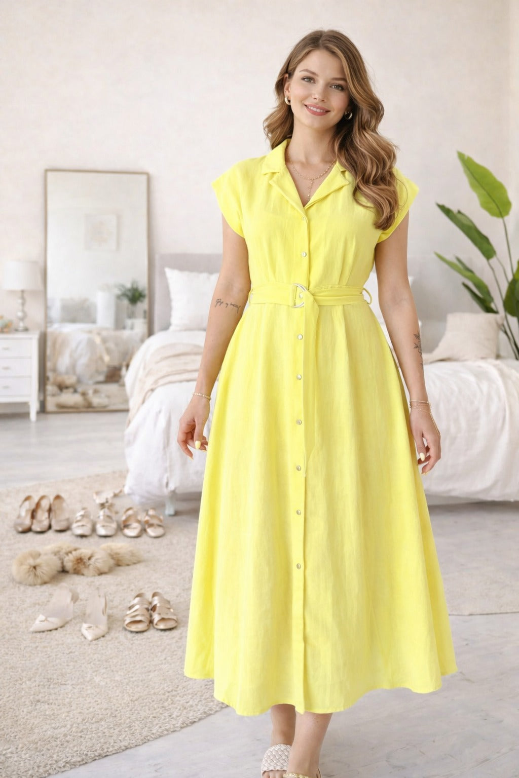 Valeria | Women's Metal Ring Belt Dress