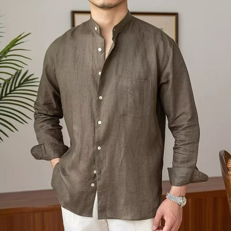 Teodor | Men's Vintage Button Pocket Cotton Linen Classics Shirt