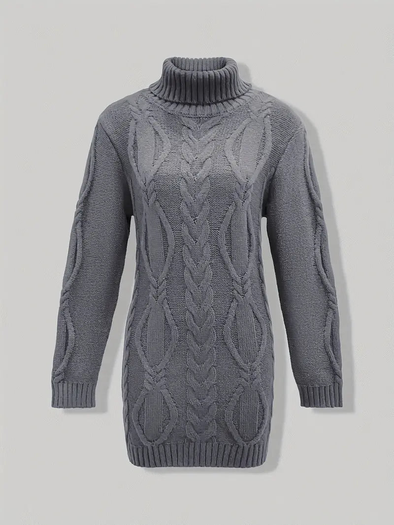 Narda Damen Rollkragen Kleid