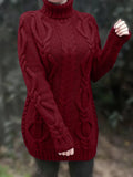 Narda Damen Rollkragen Kleid