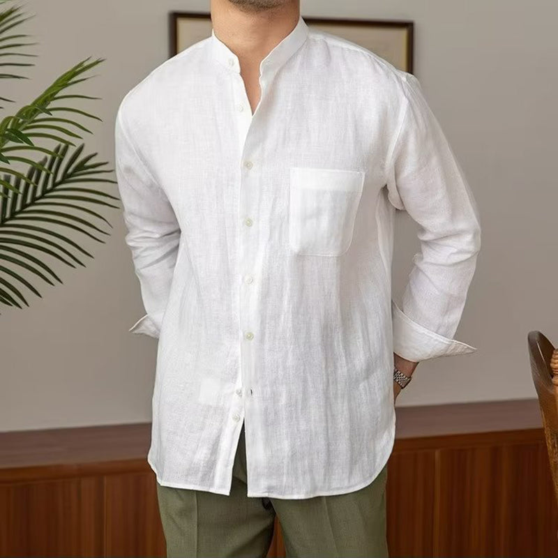 Teodor | Men's Vintage Button Pocket Cotton Linen Classics Shirt