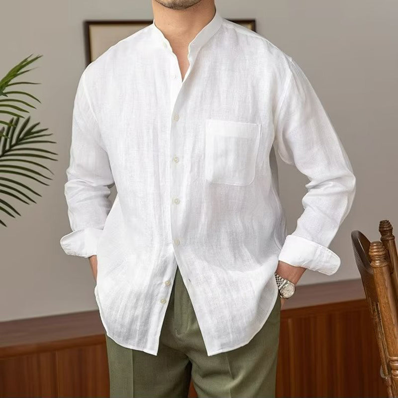 Teodor | Men's Vintage Button Pocket Cotton Linen Classics Shirt