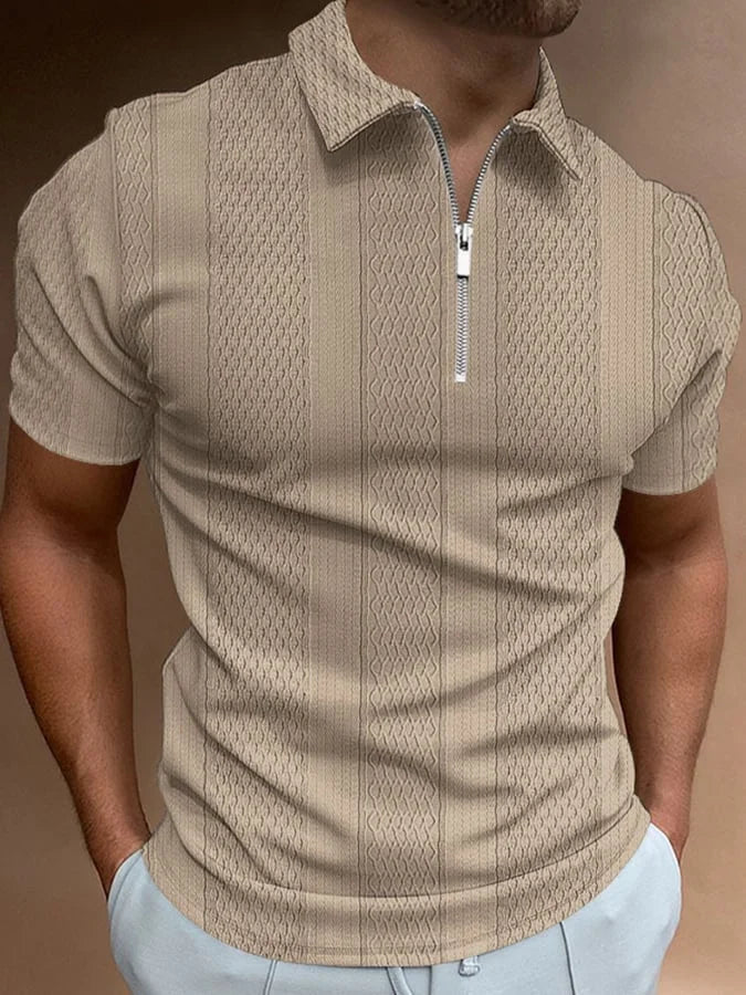 Rocco | Lässiges Revers Strick-Jacquard-Polo