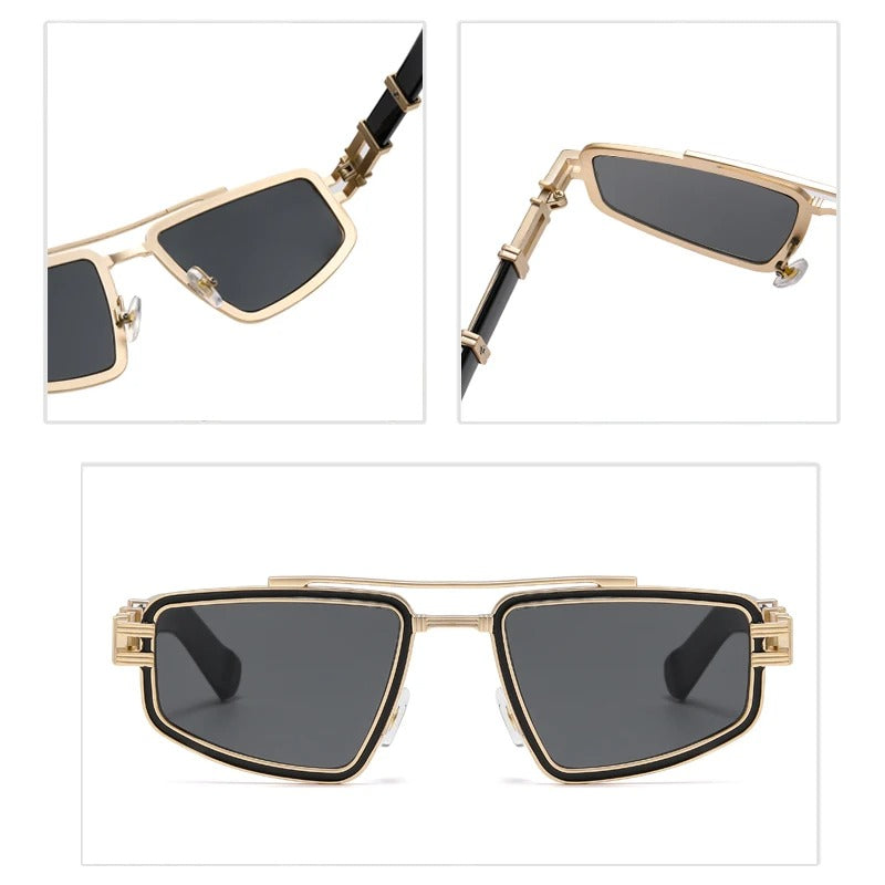 Leelaine | Bold Shield Square Frame Luxury Sunglasses – UV400 Protection