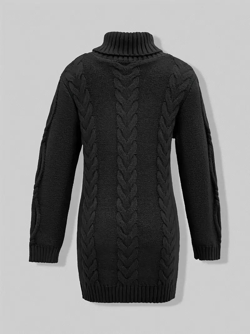Narda Damen Rollkragen Kleid