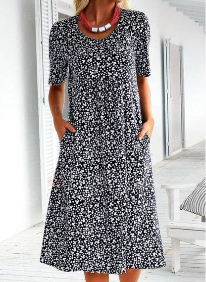 FENRIKE I RETRO-BLUMENKLEID