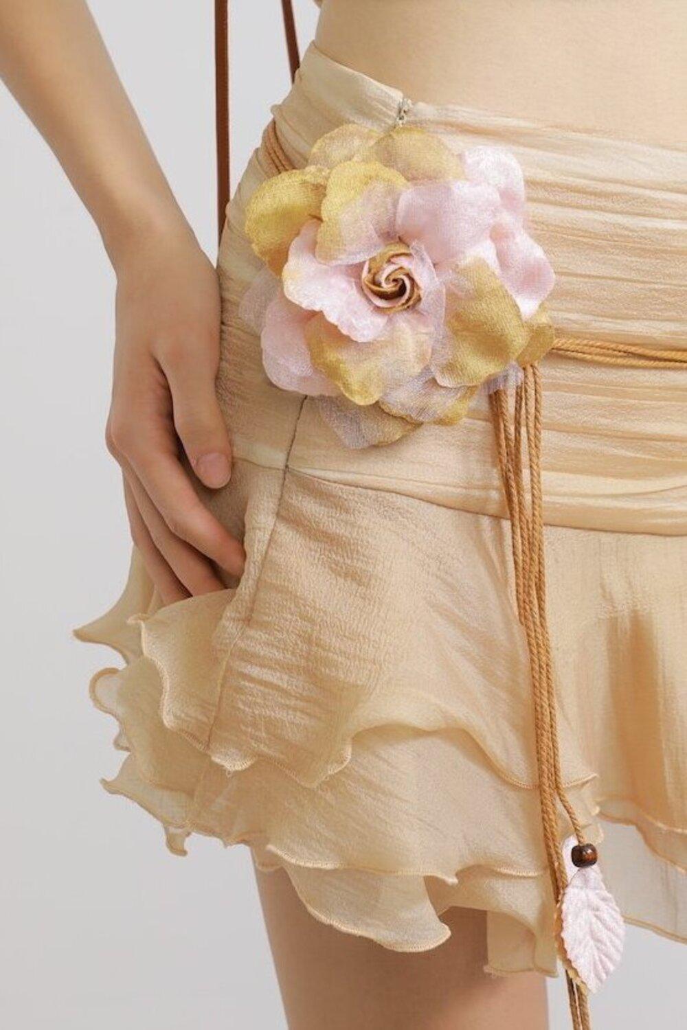 Camellia Floral Chiffon Gürtel