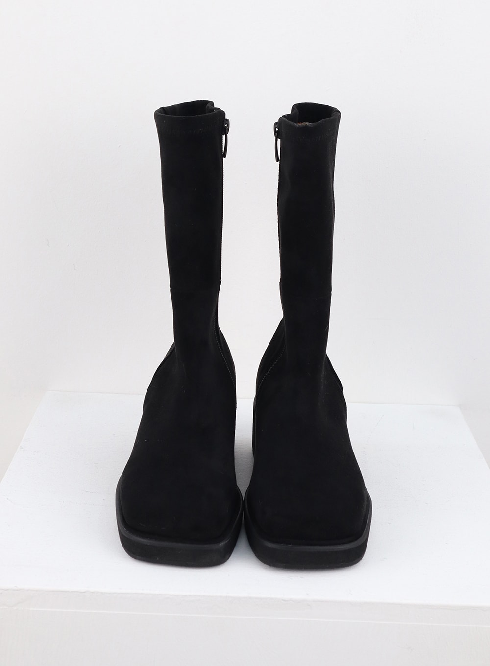 Faux-Leder Stiefel mit seitlichem Reißverschluss OS302
