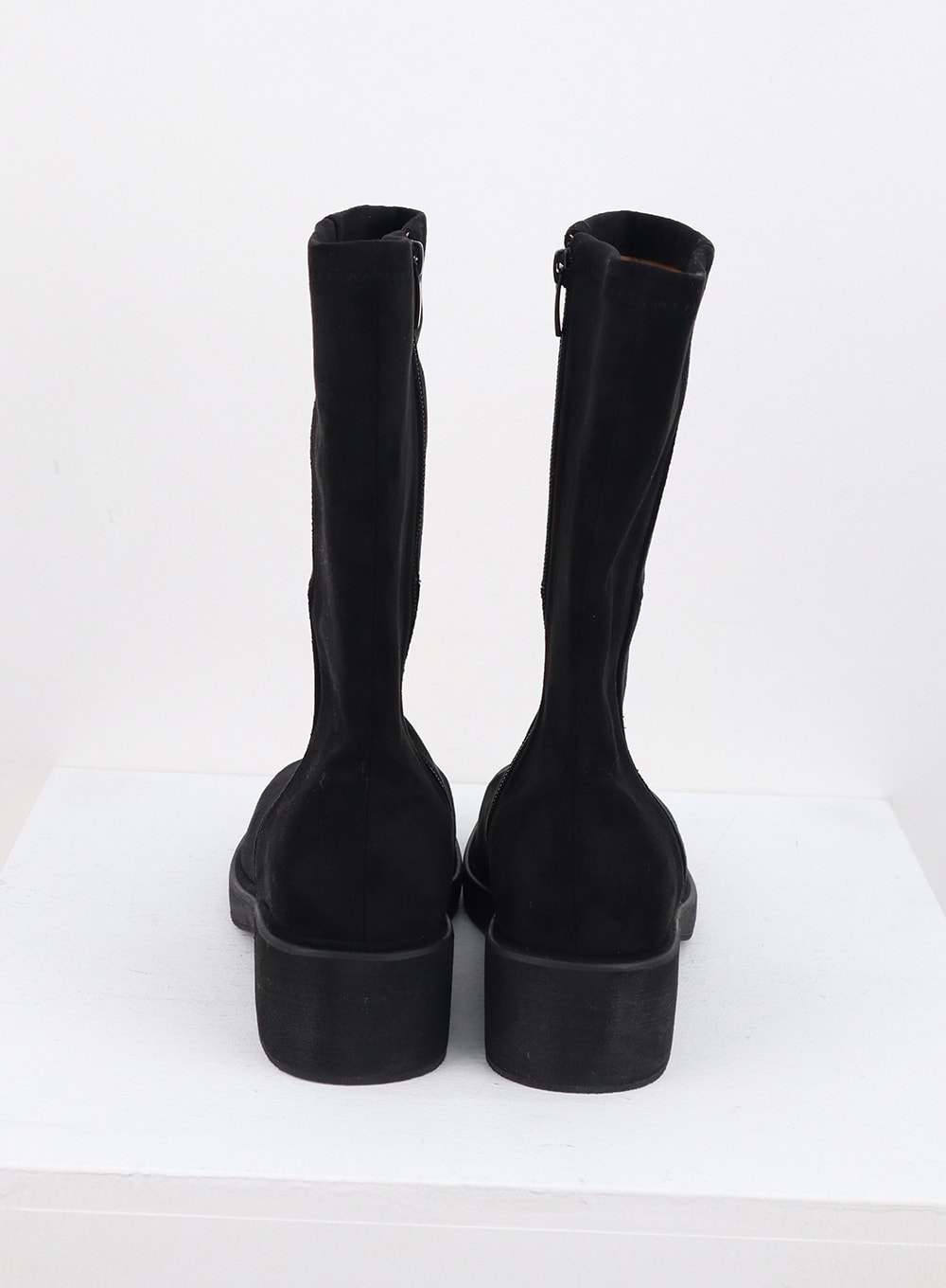 Faux-Leder Stiefel mit seitlichem Reißverschluss OS302