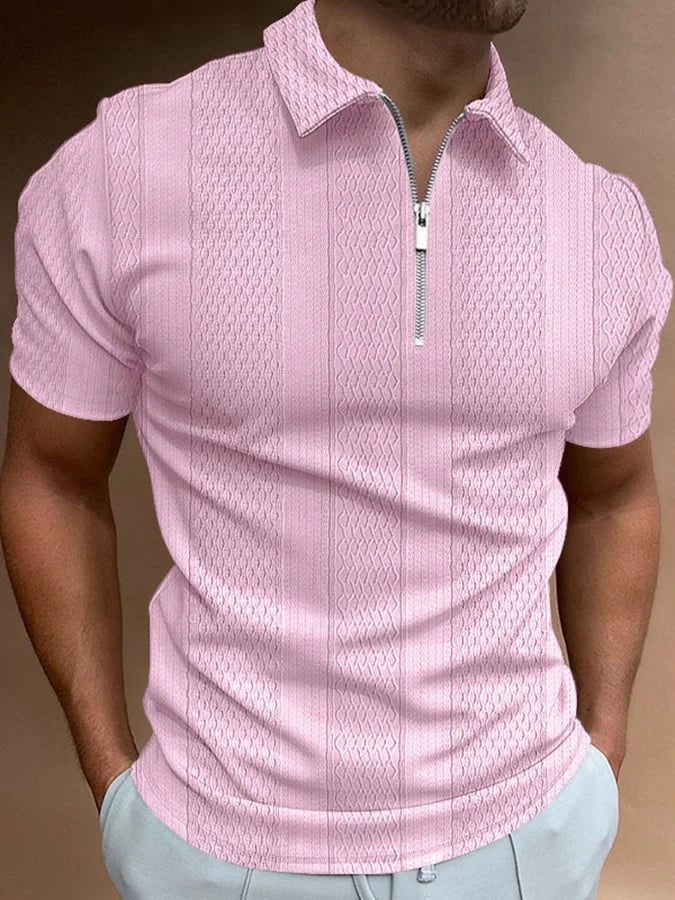 Rocco | Lässiges Revers Strick-Jacquard-Polo