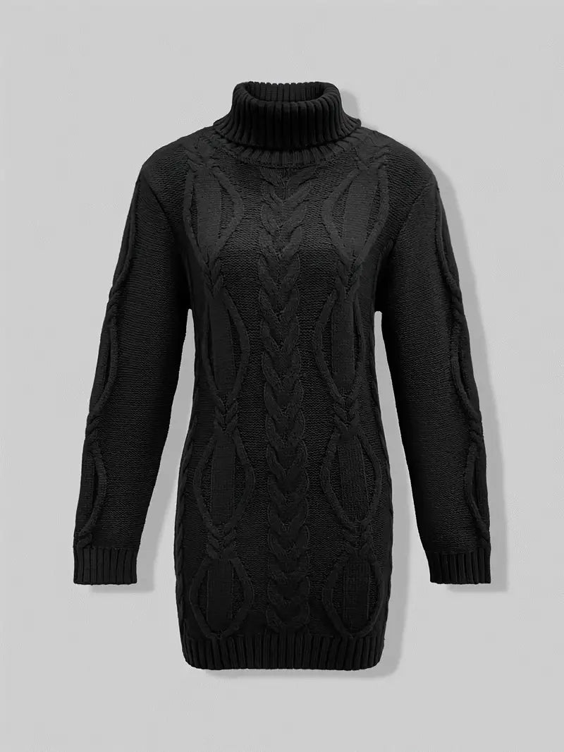 Narda Damen Rollkragen Kleid