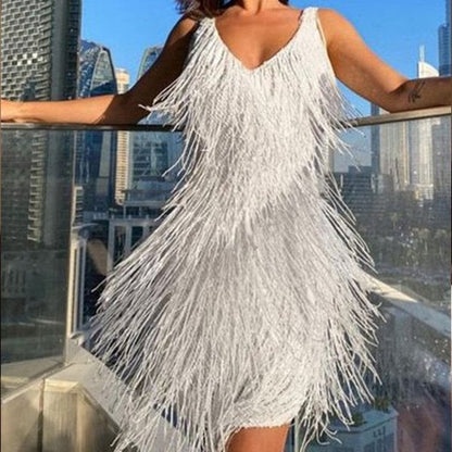 Jutte | Glitzer-Fransen-Kleid