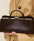 Siaraette | Elegant Chocolate Rectangle Multi-layer Faux Leather Shoulder Handbag