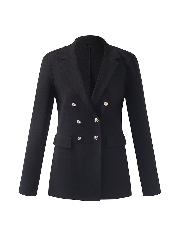 Damen Sweater Blazer mit dehnbarem Kragen
