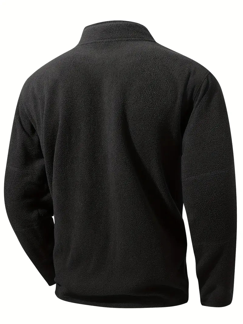 Herren Sweatjacke – Halber Reißverschluss, Stehkragen & Bequem