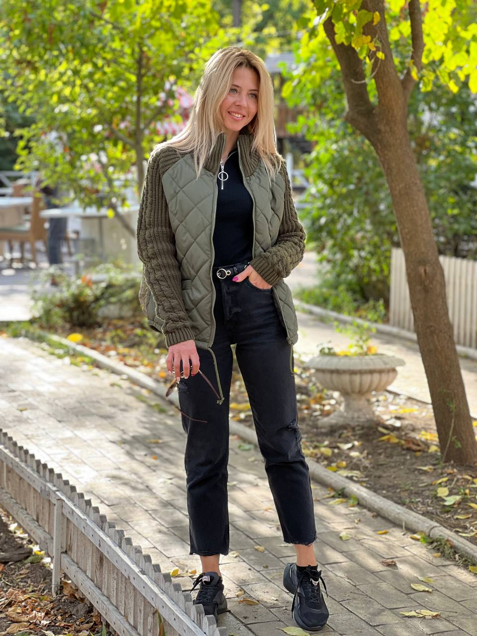 Damen Strickjacke – Patchwork-Design, Lässig & Bequem