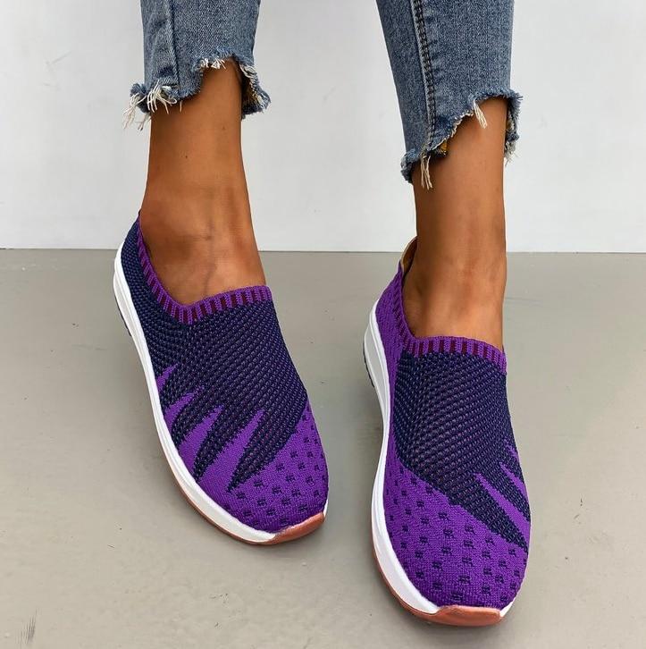 Schwarze Damen Komfort-Loafer – Atmungsaktives Mesh, Breite Passform