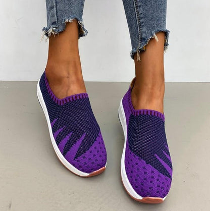 Schwarze Damen Komfort-Loafer – Atmungsaktives Mesh, Breite Passform