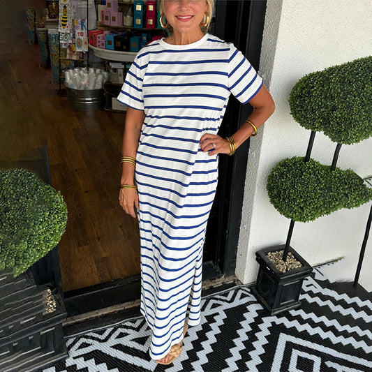 Sylvia | Maxikleid Leichtes Material mit Streifen für Sommer und Festlichkeiten
