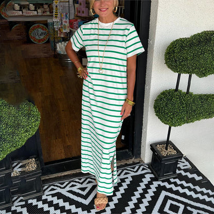 Sylvia | Maxikleid Leichtes Material mit Streifen für Sommer und Festlichkeiten