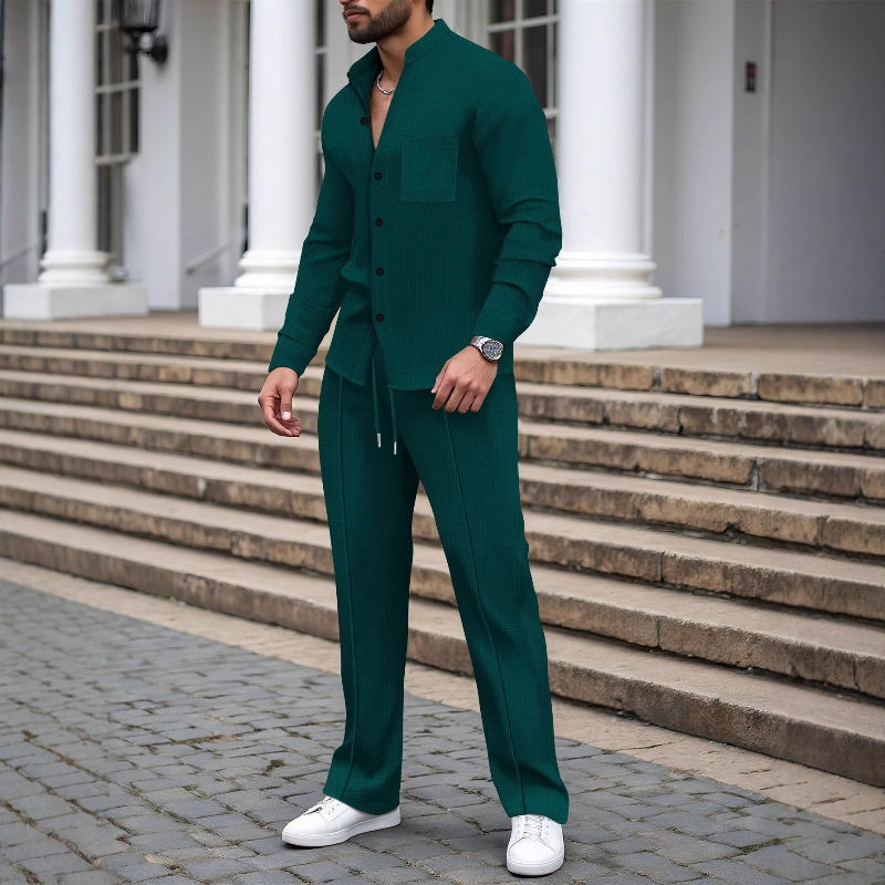 Henry | Lässiges Waffel Shirt Hosen Set