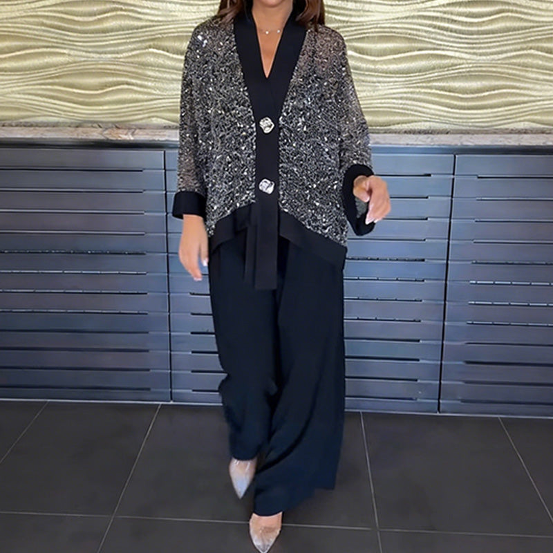 Karla | Strickjacke + weite Hose Set