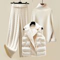 Ines | Dreiteiliges Damen-Set aus Strick mit Weste