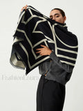 Taoraora | Wool Blend Graceful Geometric Pattern Scarf